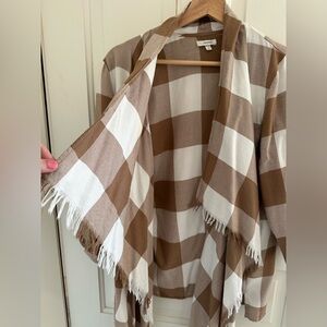 Maurices Tan and Cream Plaid Shawl